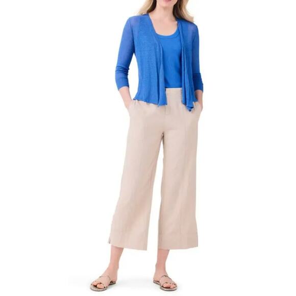 NIC+ZOE COMPANY WOMENS SIZE 14 RUMBA LINEN BLEND WIDE-LEG PANTS BROWN NEW - Picture 4 of 16